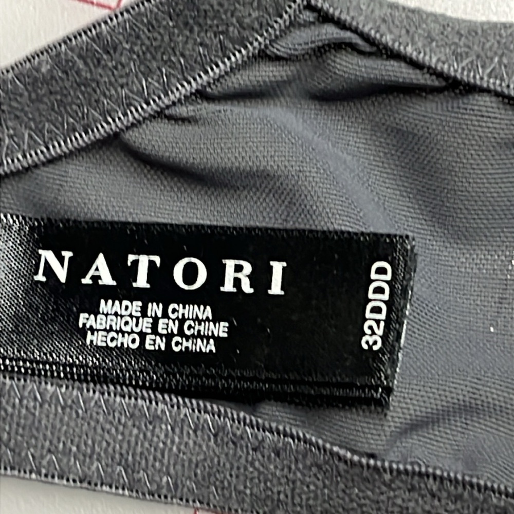NATORI Support Smooth Scroll Lace Convertable Underwire Grey/Plum Bra SZ 32DDD - Picture 5 of 16